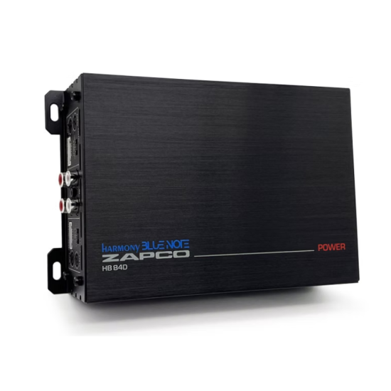 ZAPCO HB 84D 4-kanałowy wzmacniacz klasy D 4Ω: 4 x 75 W RMS, 2Ω: 4 x 120 W RMS